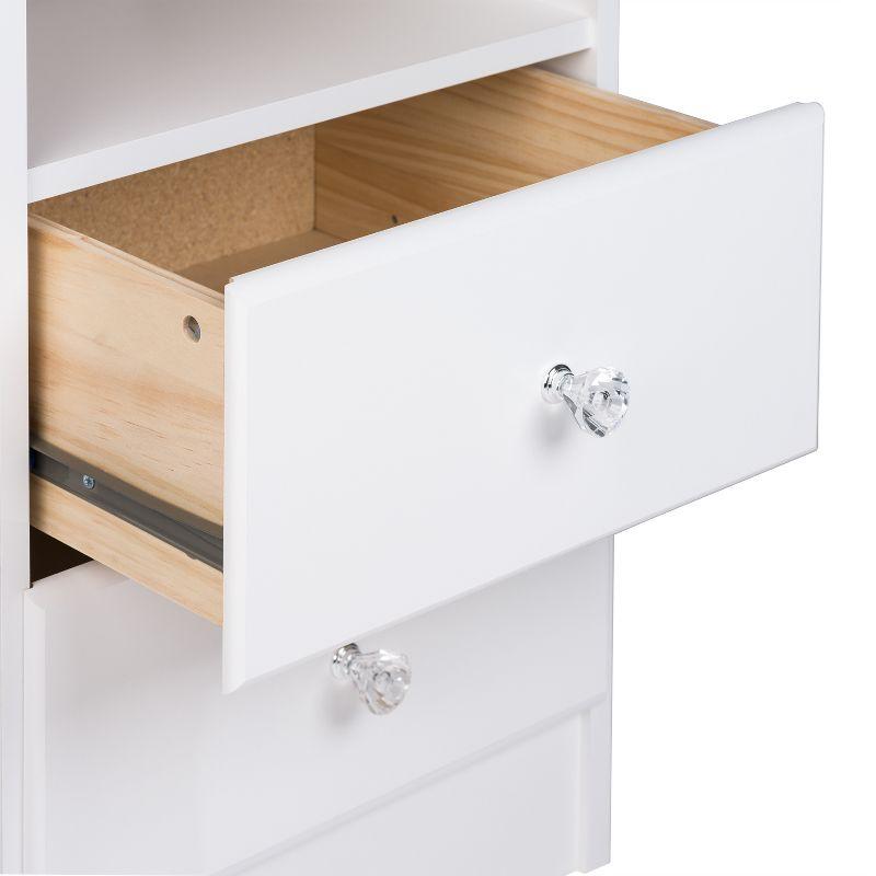 Astrid Crystal White 2-Drawer Nightstand with Acrylic Knobs