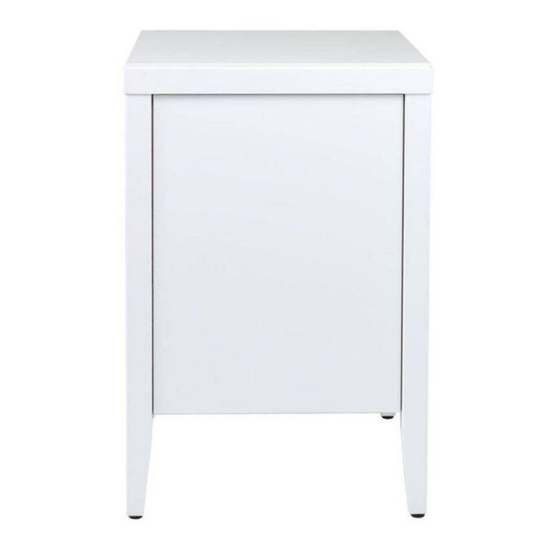 Webb White Acacia Wood 3-Drawer Nightstand