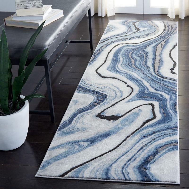 Craft CFT819 Loomed Indoor Runner Rug - Blue/Grey - 2'3"x14' - Safavieh