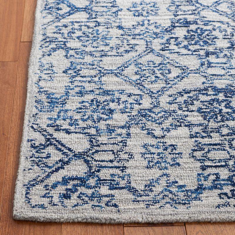 Blue Hand-Tufted Wool 4' x 6' Rectangular Area Rug