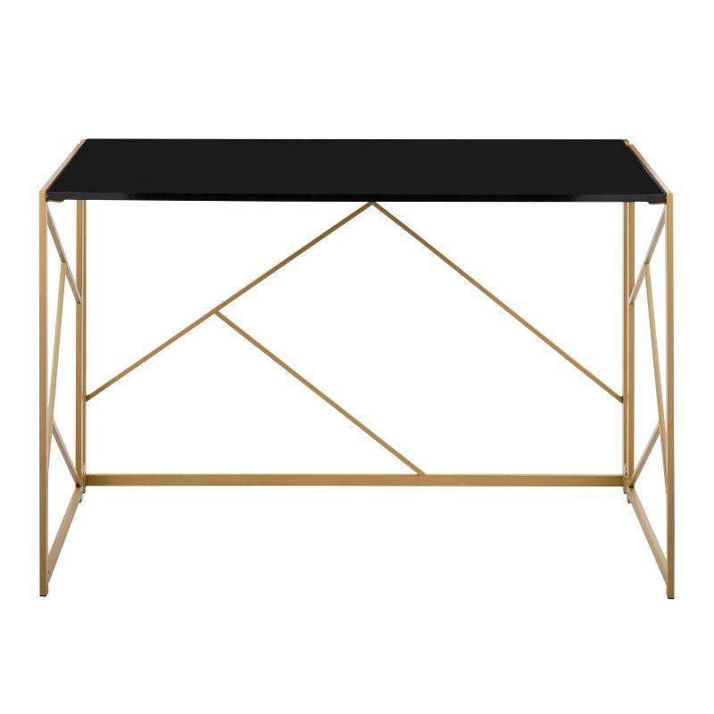 Folia Wood and Metal Computer Desk Black/Gold - Lumisource