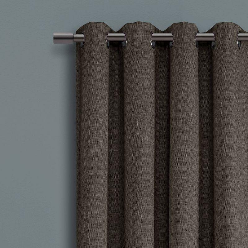 Faux Linen Absolute Grommet Blackout Polyester Curtain Panel