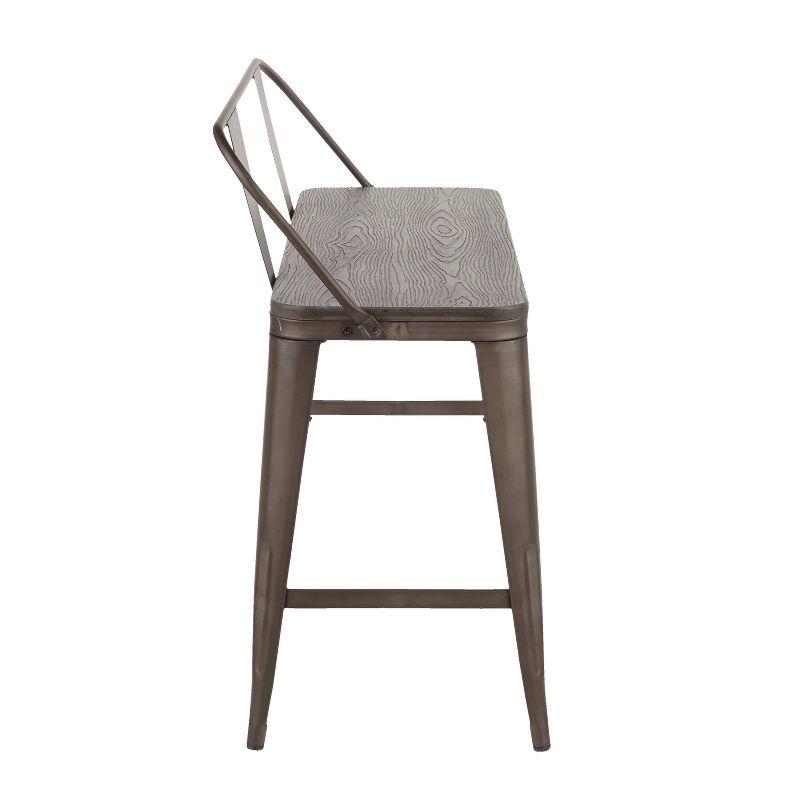 Oregon Industrial Counter Bench Antique Espresso Brown - Lumisource: Sturdy Steel Frame, 500lb Capacity