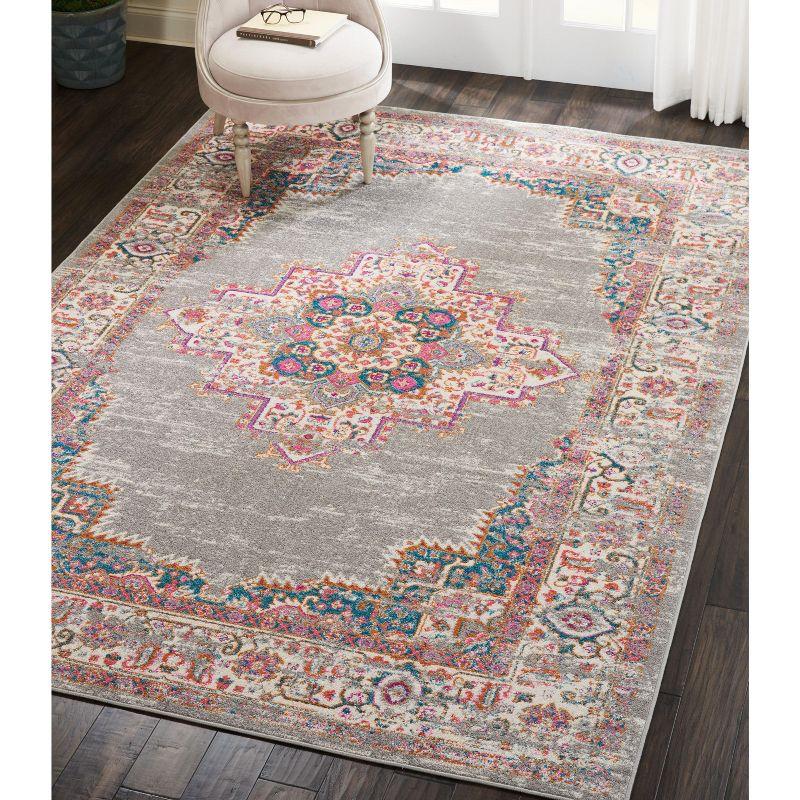 Gray Geometric Synthetic 8' x 10' Reversible Area Rug