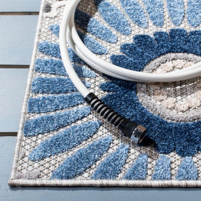 Cabana CBN382 Power Loomed UV Resistant Indoor/Outdoor Area Rug - Grey/Blue - 8'x10' - Safavieh