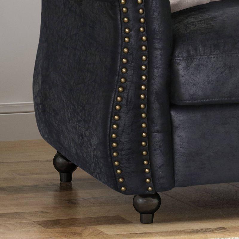 Somerville Chesterfield Sofa Black - Christopher Knight Home: Elegant Faux Leather, Nailhead Trim, Tufted Design