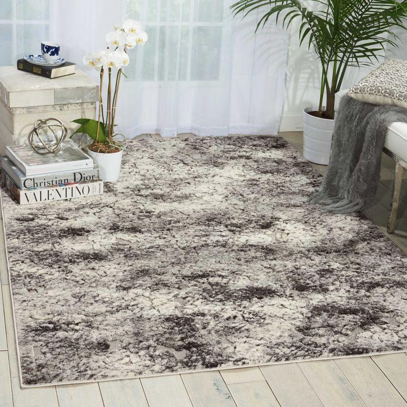 Ash Rectangular Chenille and Synthetic Area Rug 5'3" x 7'3"