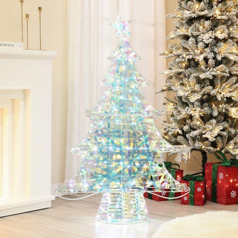 LuxenHome Lighted Christmas Tree Indoor and Outdoor Holiday Decoration Multicolored