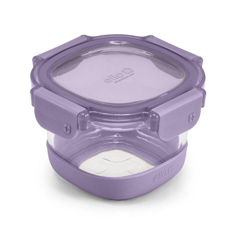 Ello 4pc 2c Glass Refresh Round Food Storage Container Set Purple: Oven, Microwave & Dishwasher Safe, Lifetime Warranty