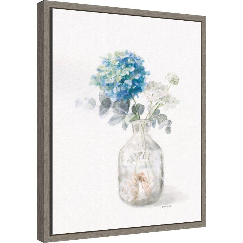 Amanti Art Beach Flowers V (Vase) by Danhui Nai Canvas Wall Art Print Framed 16 x 20-in.