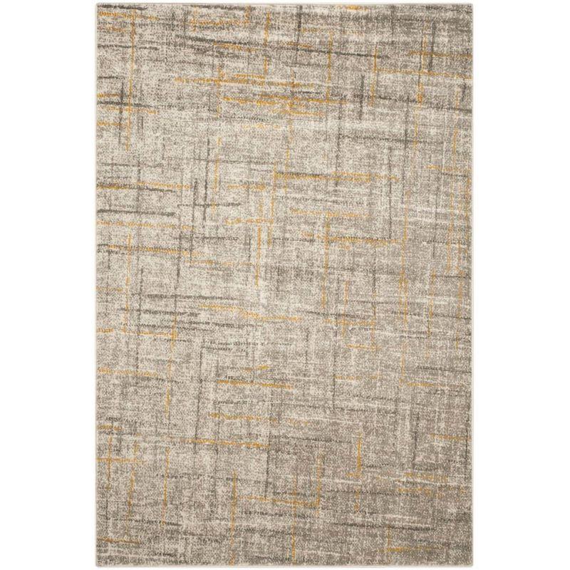 Elysian Gray Floral Hand-Knotted Reversible Synthetic Rug - 47"x5"