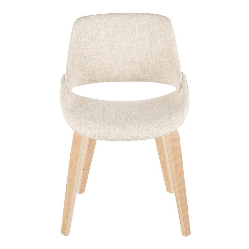 LumiSource Set of 2 Fabrico Dining Chairs Natural/Cream : Upholstered, Wood Frame, Foam Filled, Contemporary Style