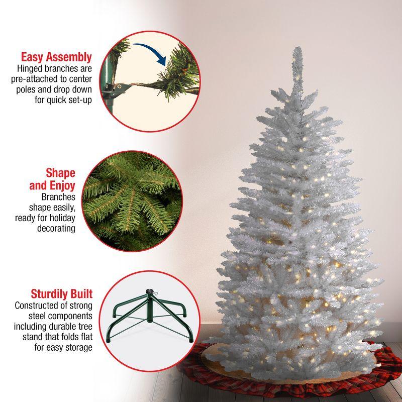 Prelit Slim White Kingswood Fir Artificial Christmas Tree Clear Lights - National Tree Company