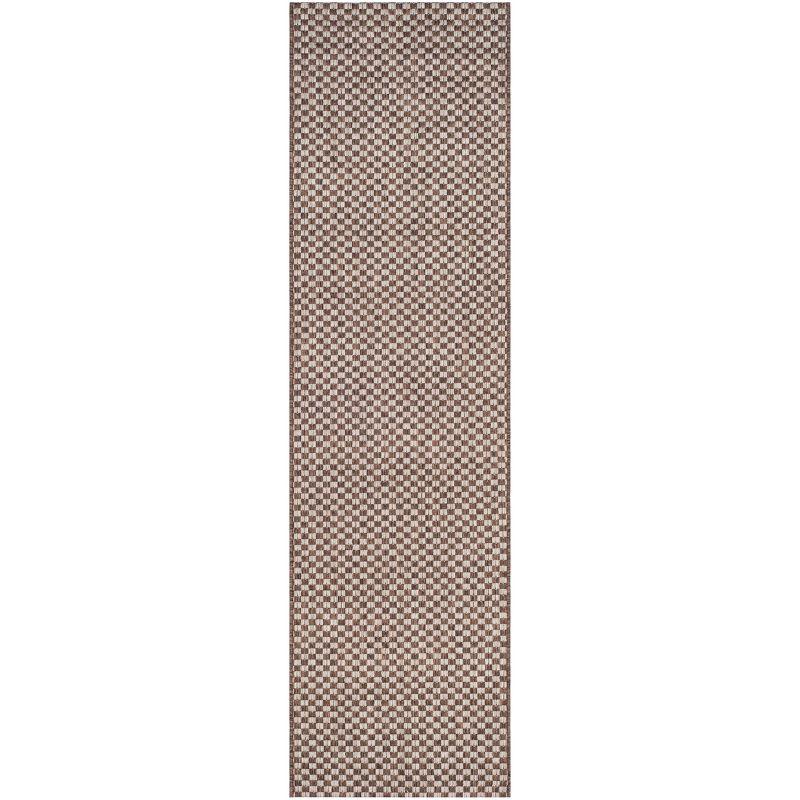Courtyard CY8653 Power Loomed Indoor and Outdoor Runner Rug - Light Brown/Light Grey - 2'3"x6'7" - Safavieh