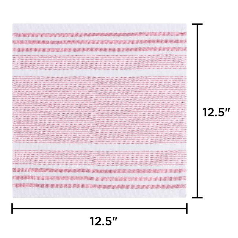 Kitchen Dish Cloth-Set of 16- 12.5x12.5-100% Cotton Wash Cloths-4 Colors of Modern Farmhouse Multi Stripes-Dishcloths for Cleaning by Lavish Home