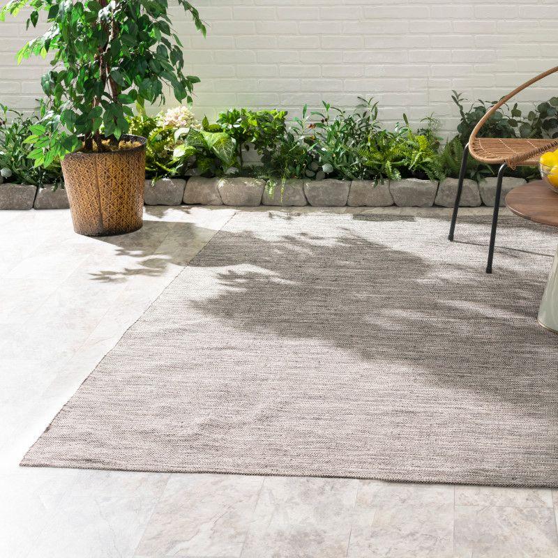 Solid Grey Handwoven Handwoven Indoor/Outdoor Rug