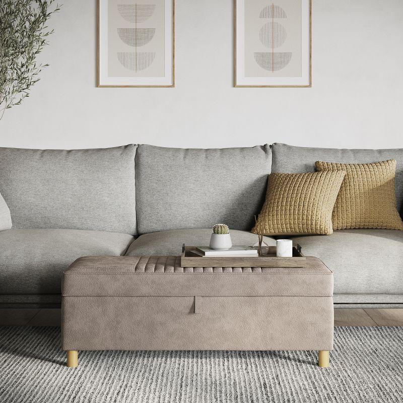 Lavish Home Upholstered Storage Ottoman with Lift Top