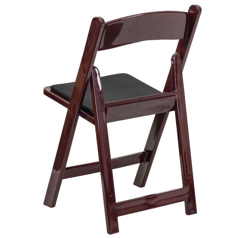 Flash Furniture Hercules Folding Chair - Red Mahogany Resin - 4 Pack 800LB Weight Capacity Comfortable Event Chair - Light Weight Folding Chair