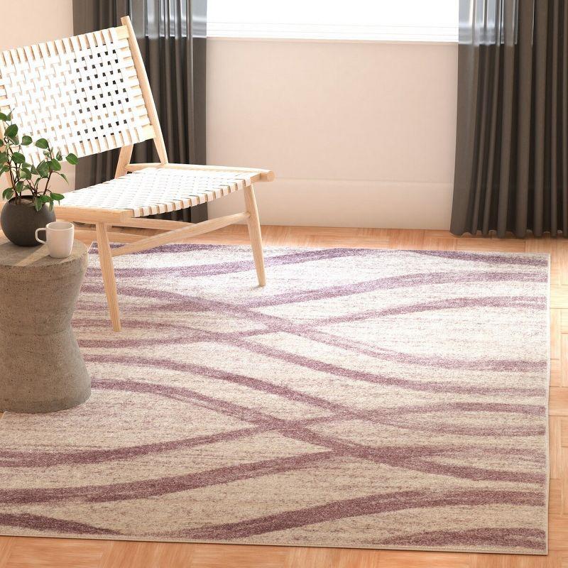 Adirondack ADR125 Machine Made Indoor Area Rug - Cream/Purple - 6'x9' - Safavieh