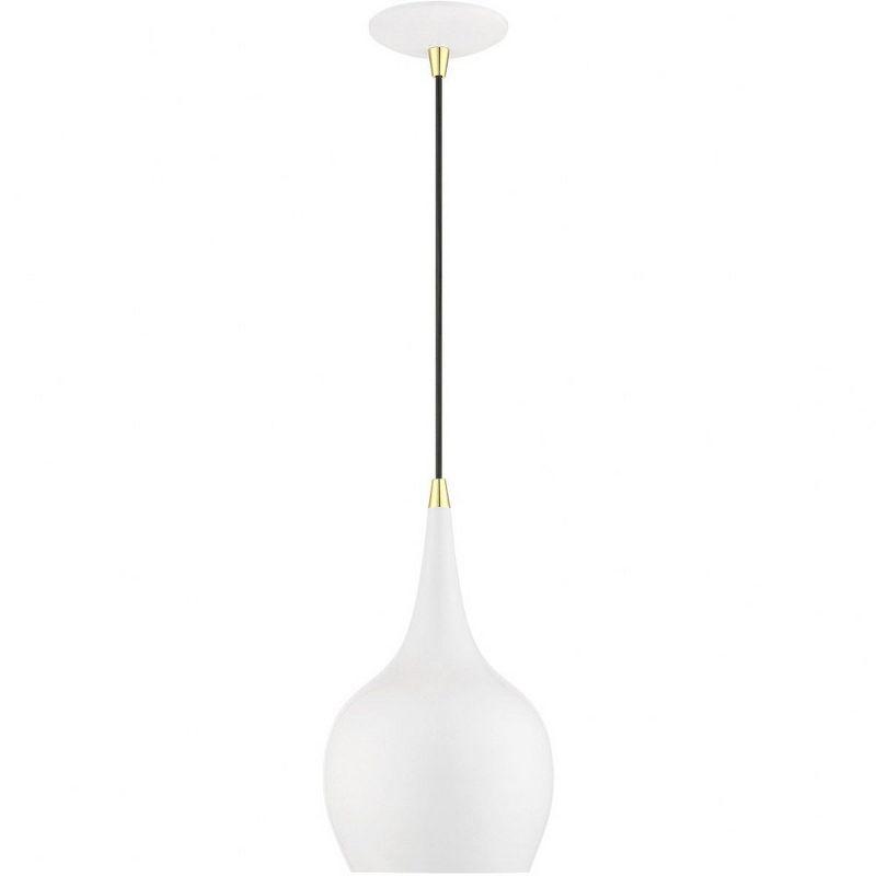 Livex Lighting Andes 1 - Light Pendant in  Shiny White/Polished Brass