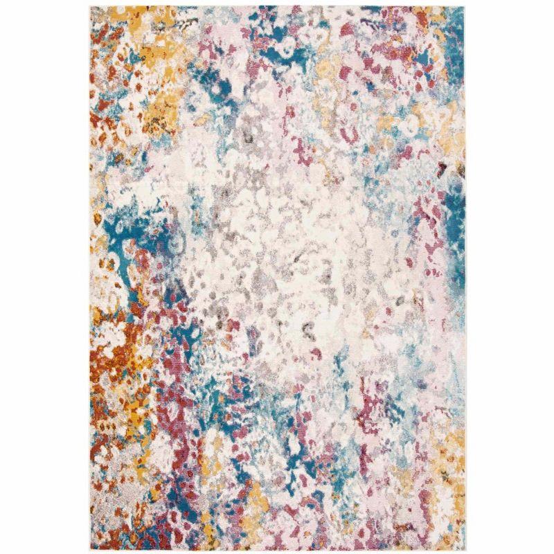 Aria ARA166 Power Loomed Area Rug - Cream/Dark Teal - 4'x6' - Safavieh.