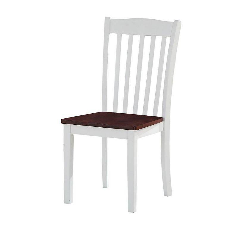 Acme Furniture Green Leigh Dining Chairs White/Walnut Finish