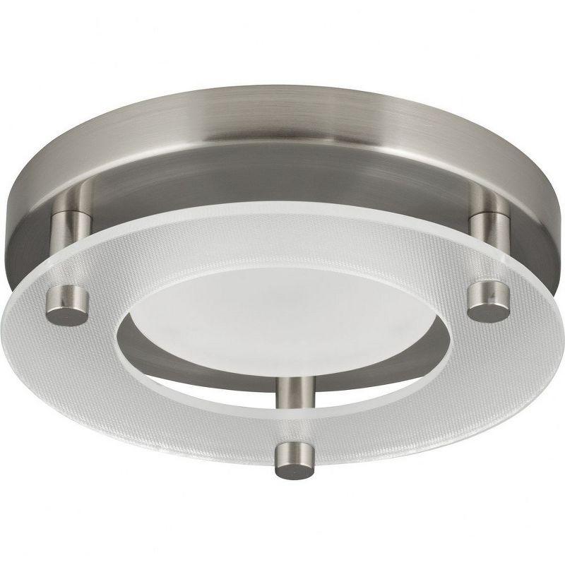 Brushed Nickel Glass LED Flush Mount Light, 6.62"