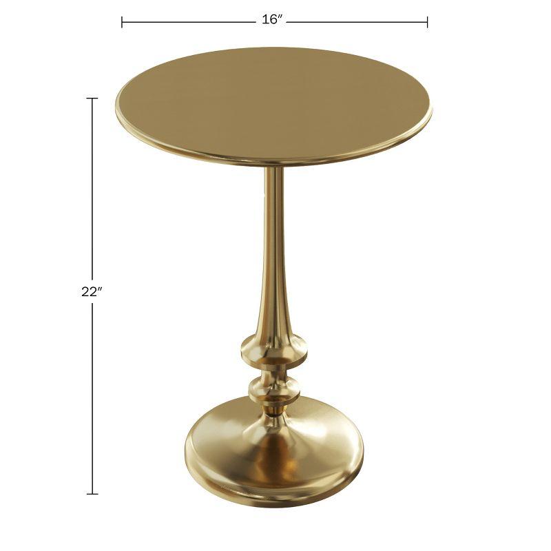 Side Table - Iron Pedestal Table with Antiqued Brass Finish for Couch, Loveseat, Entryway, or Bed - Vintage Living Room Furniture by Lavish Home