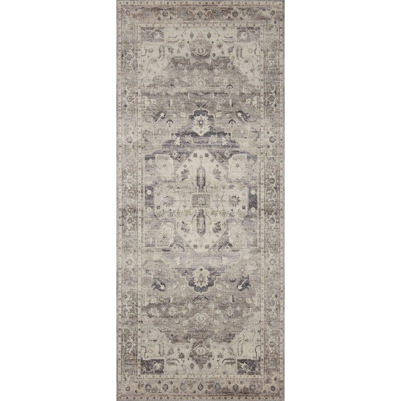 2'6"x7'6" Hathaway Runner Rug Steel Gray/Ivory - Loloi Rugs: Traditional Medallion, Indoor, Flat Pile, Polyester