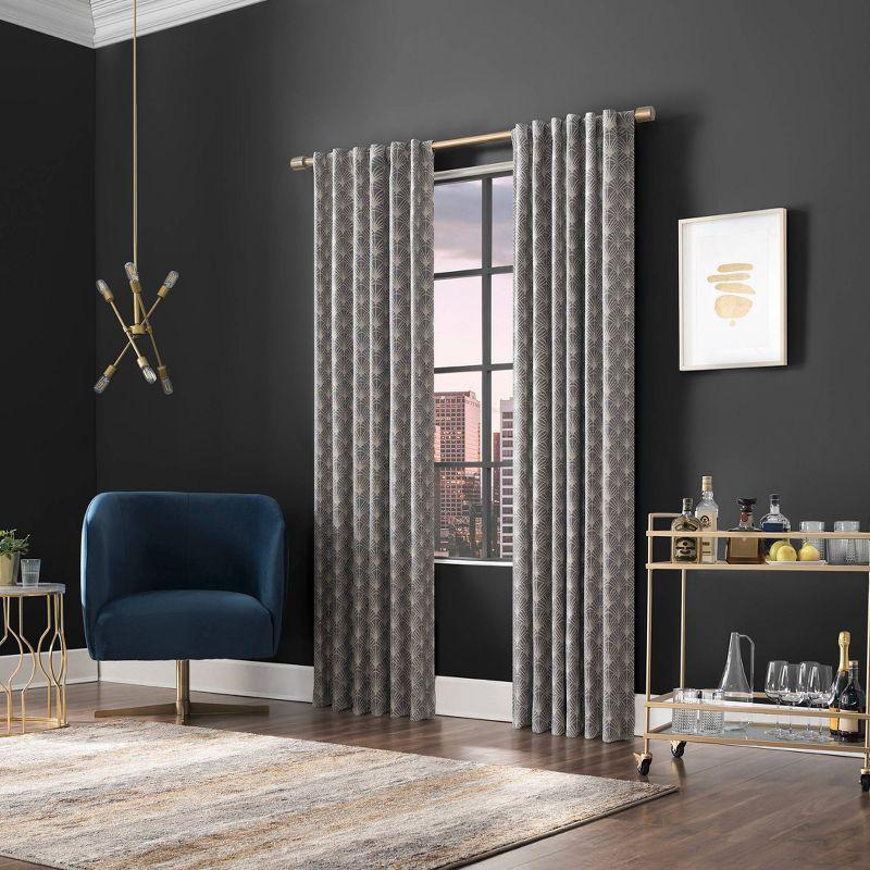 Scott Living Montauk Art Deco 100% Blackout Back Tab Curtain Panel & Reviews | Wayfair