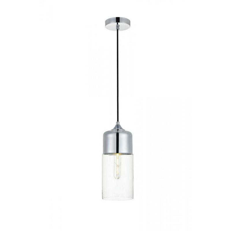 Elegant Lighting Ashwell 1 Light Chrome Pendant With Clear Glass