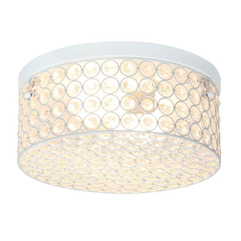 White Crystal Barrel Shade Ceiling Light