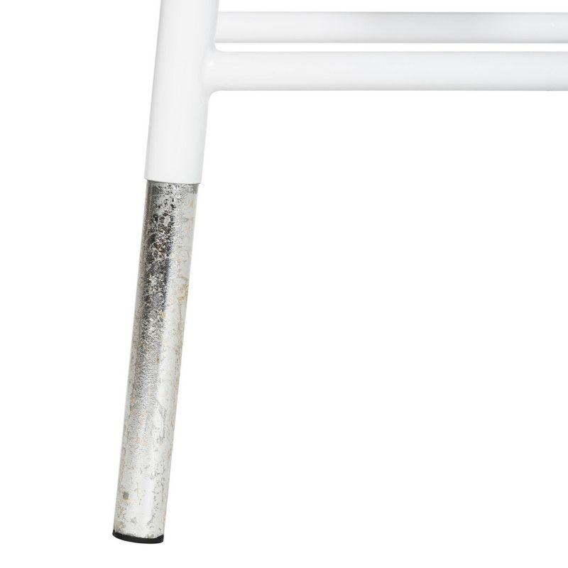 Kenzie Silver Dipped Counter Stool - FOX3211 - White/Silver - Safavieh Couture