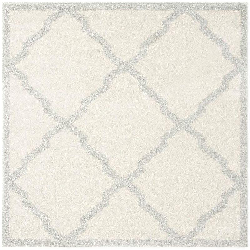 Beige Hand-Knotted Cotton Square Area Rug - Stain-Resistant and Reversible