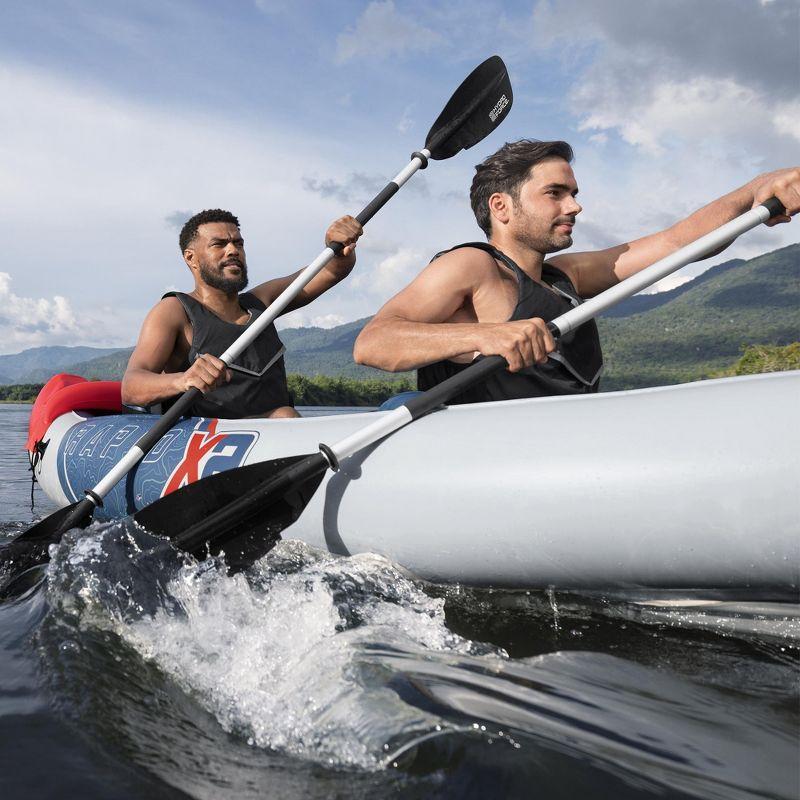 Bestway Hydro-Force Rapid X2 Inflatable 2 Person Kayak Outdoor Lake and River Water Sport Set with 2 Paddles, Hand Pump, and 2 Removable Fins