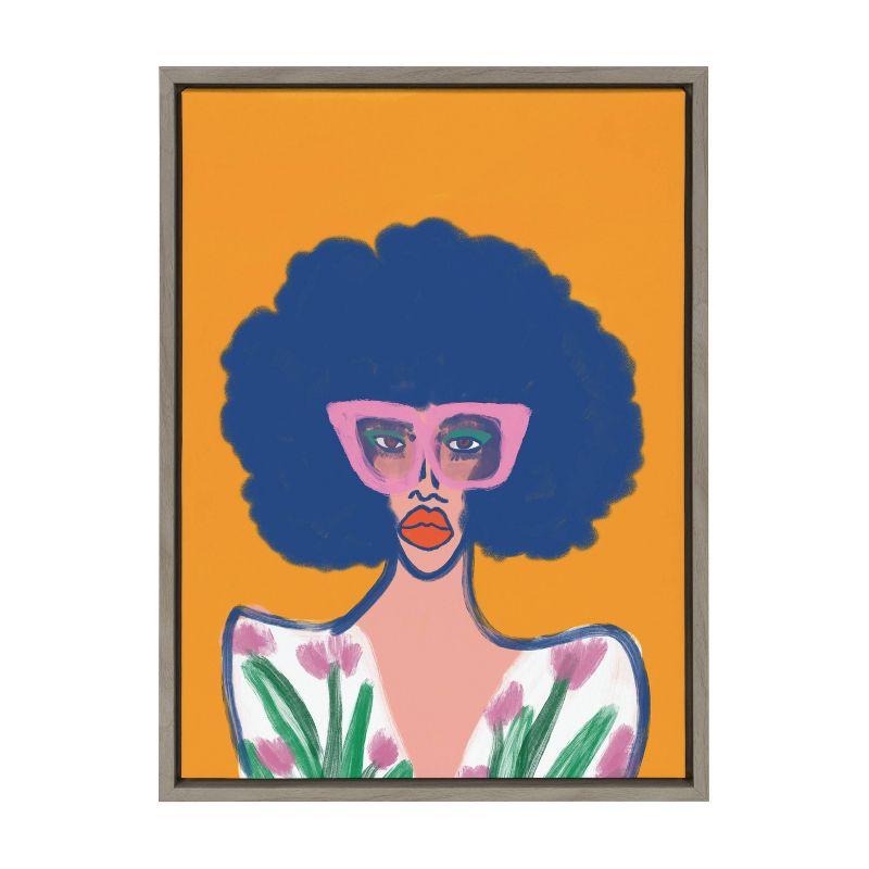 18" x 24" Sylvie Springtime Fierceness Framed Canvas by Kendra Dandy: Modern Decor, Vertical Orientation - Kate & Laurel