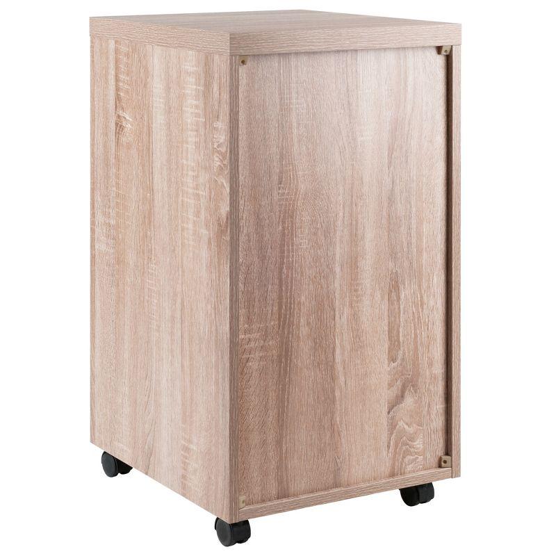 Winsome Kenner Mobile 5 Drawer Storage Cabinet Wood: Mid-Century Modern, Universal Organizer, Wood Composite