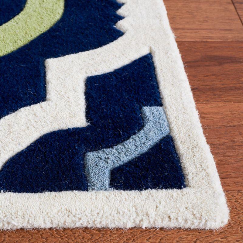 Chatham Dark Blue and Green Hand-Tufted Wool 8' x 10' Area Rug