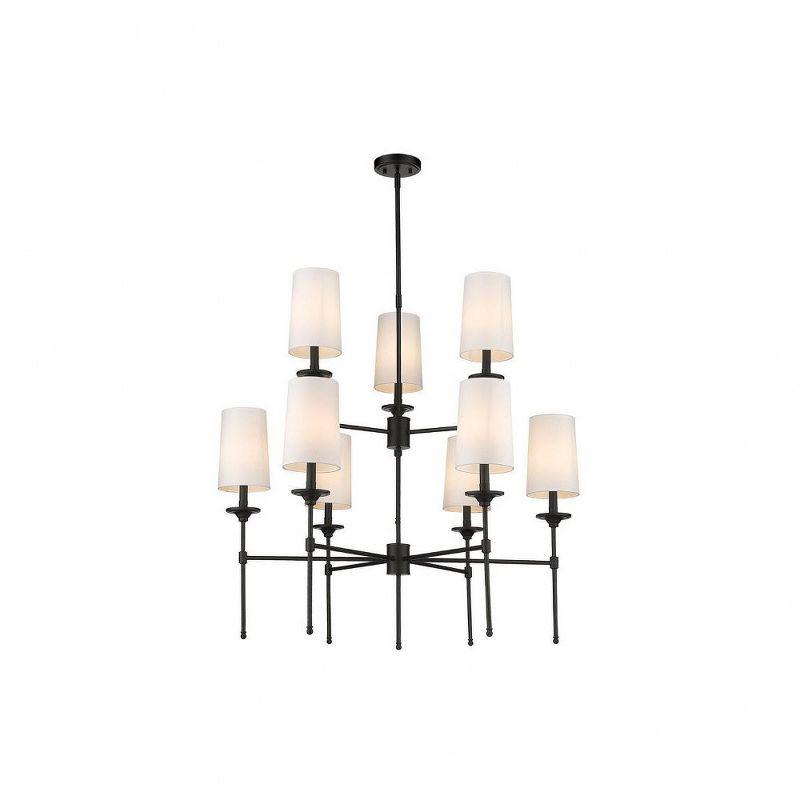 Emily Matte Black 9-Light Transitional Tiered Chandelier