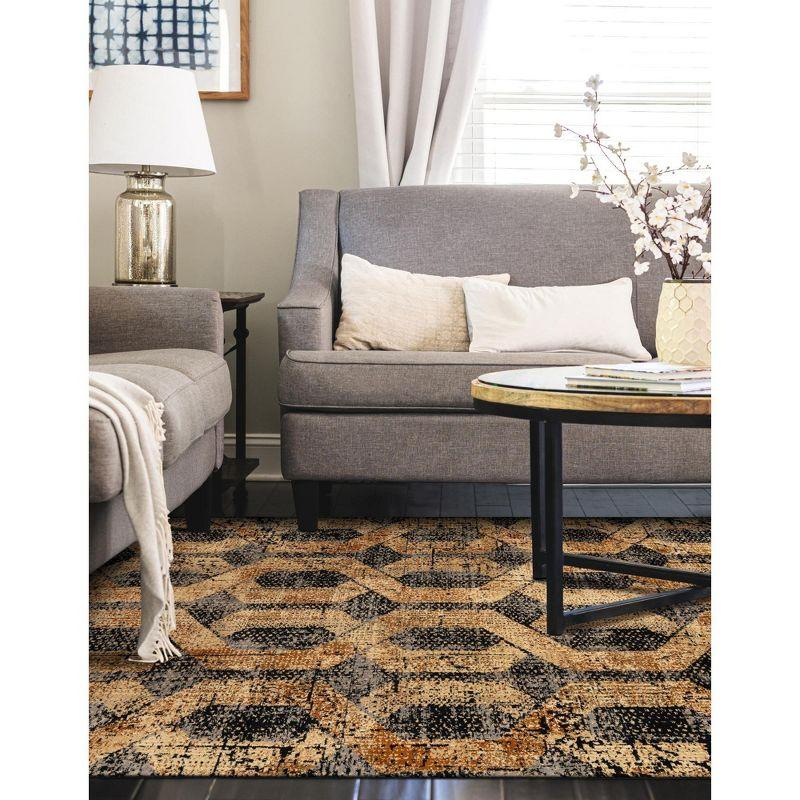 Unique Loom 10' 0 x 14' 0 Black Gray Saturn Astra Area Rug