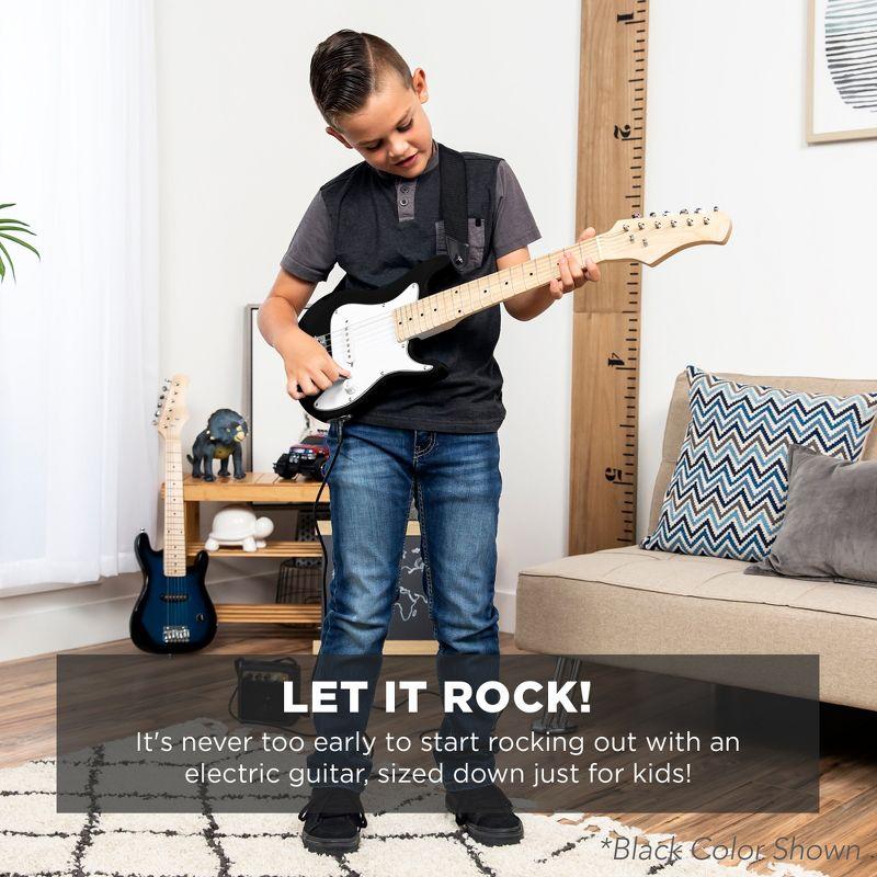 Best Choice Products 30in Kids Electric Guitar Beginner Starter Kit w/ 5W Amplifier, Strap, Case - Metallic Red