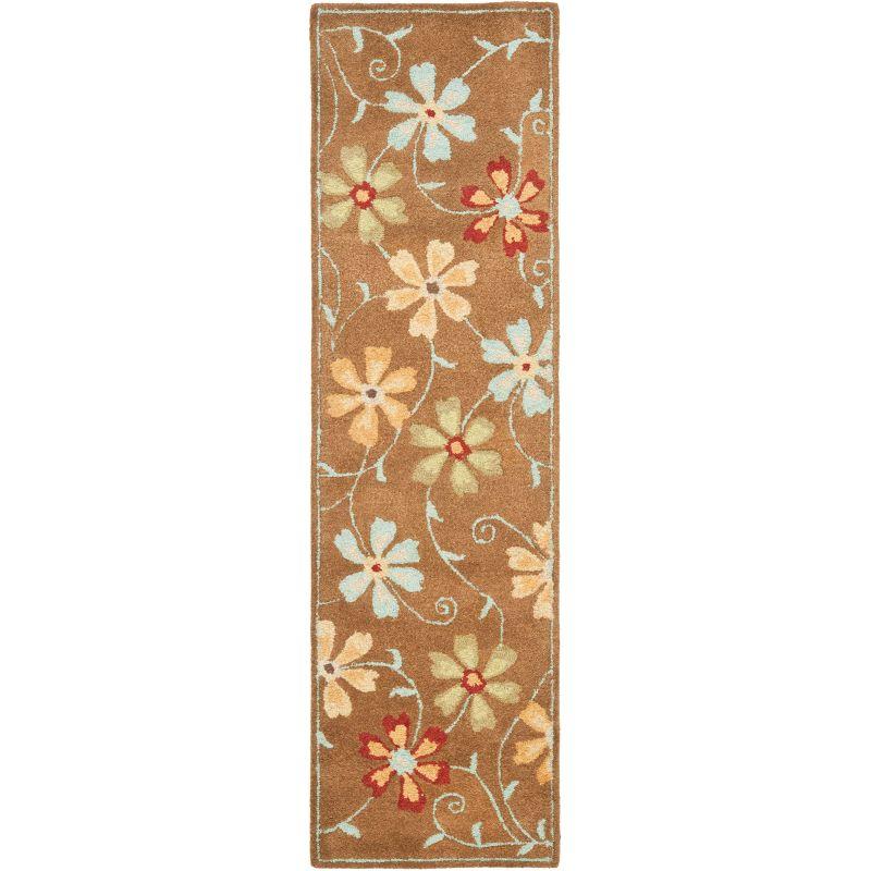 Blossom BLM784 Hand Hooked Runner Rug - Camel/Multi - 2'3"x8' - Safavieh.