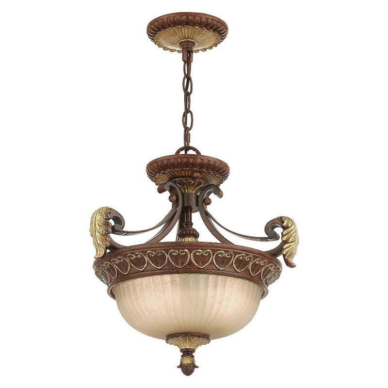 Livex Lighting Villa Verona 2 - Light Pendant in  Verona Bronze/Aged Gold Leaf