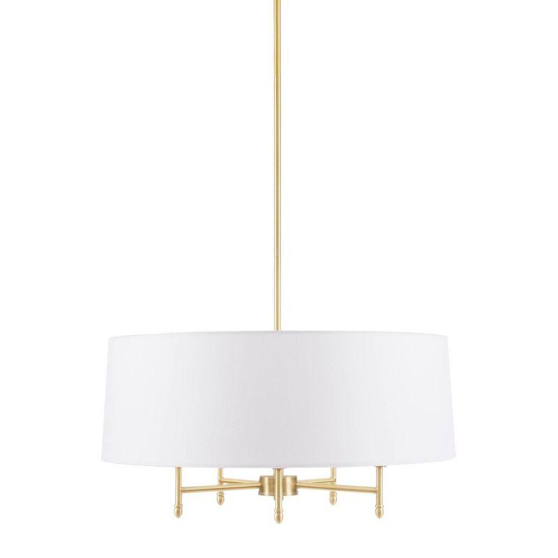 Presidio 5-Light Dimmable Chandelier with Drum-shaped Fabric Shade & Adjustable Height