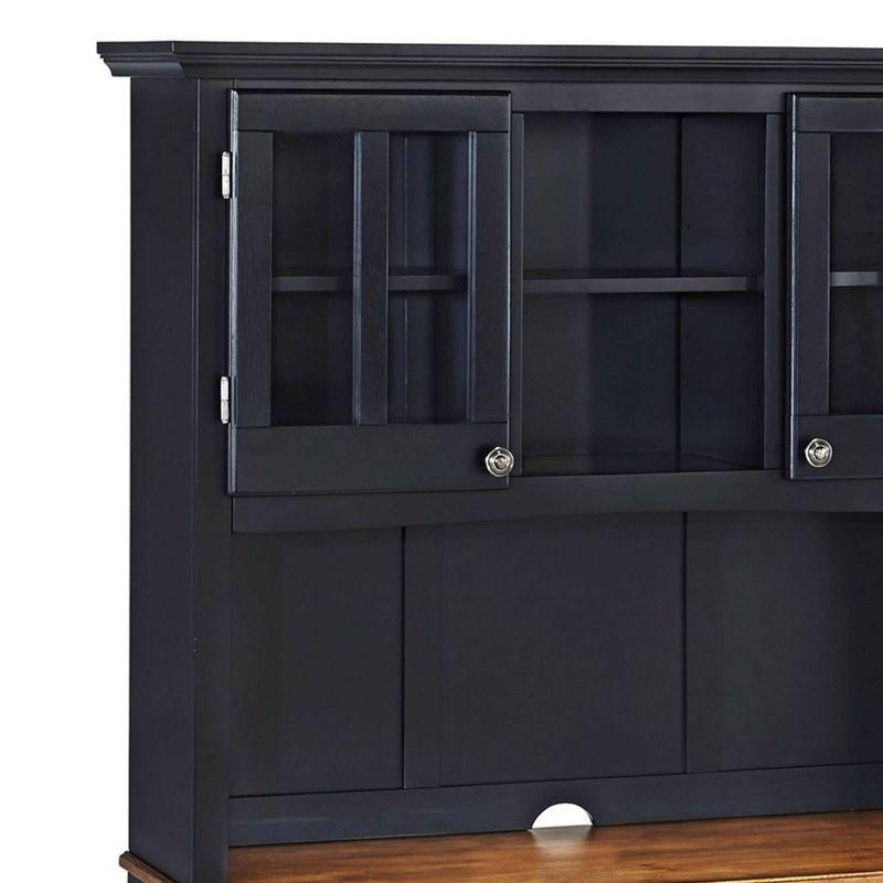 Large Buffet of Buffets Server with Hutch and Oak Top Black - Homestyles
