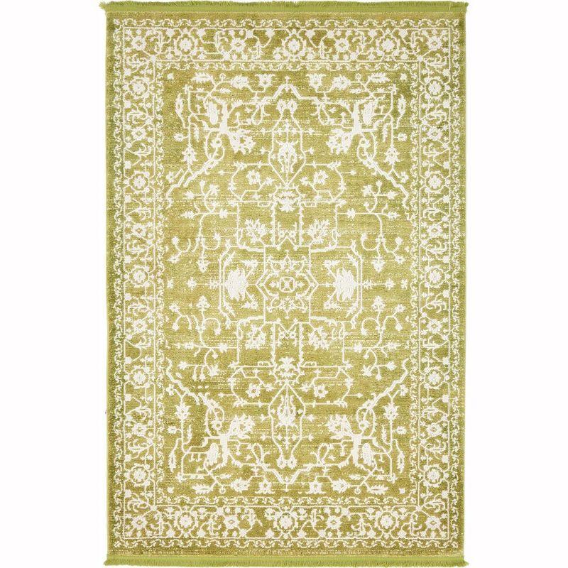 Unique Loom New Classical Collection Area Rug - Olympia (4' 1" x 6' 1" Rectangle Light Green/Ivory)