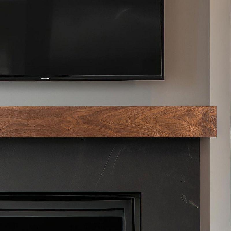 Modern Ember Modern Ember Walnut Creek Fireplace Mantel Shelf - 9" Depth, Close-Grain Details - Real Walnut Wood