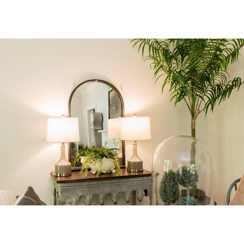 Storied Home Scalloped Sofa Table Silver: Farmhouse Zinc-Finish, Fir Wood Top, 44 lbs Capacity