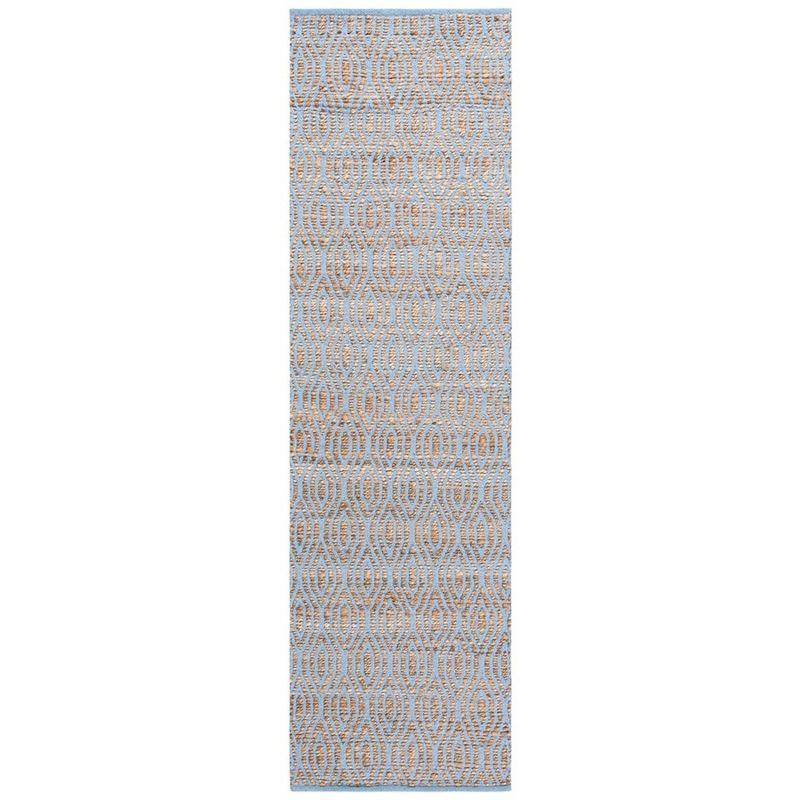 Hand-Knotted Silver and Natural Cotton 27'' Boho-Chic Area Rug