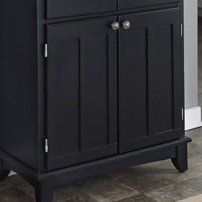 Black Hardwood Sideboard with Stainless Steel Top